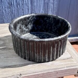 Bennington Potters Vermont Soufflé Bowl Black Agate #1887 8" Diameter x3.5" High
